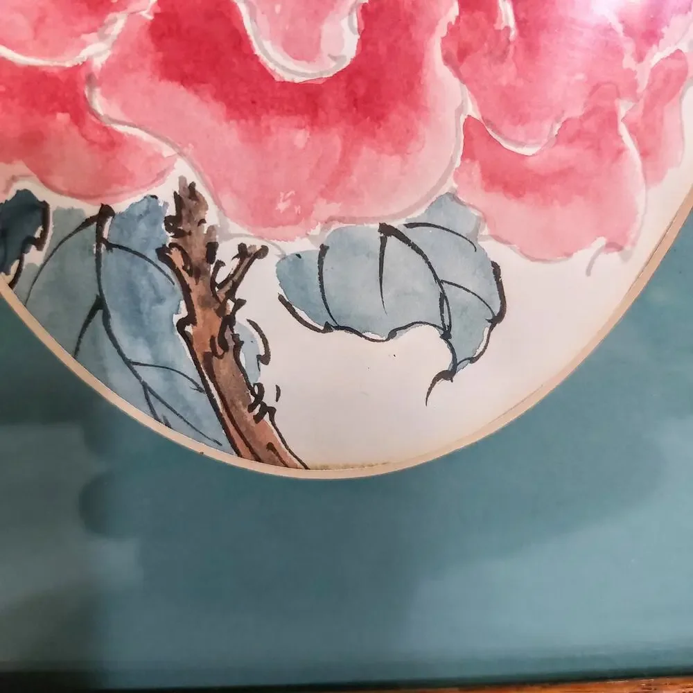 Pink Peony Watercolor Wood Framed Matted Unsigned - Picture 4 of 7